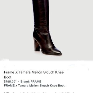 NEW in box Tamara Mellon x FRAME leather knee-high slouch boot